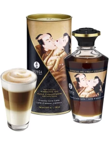 Image of Intimate Kisses Aphrodisiac Warming Oil - Latte d'Amour by Shunga