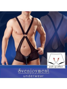 Man wearing a Svenjoyment bodysuit, comfortable and soft lingerie