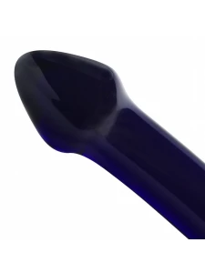 Dildo in vetro blu profondo 'Sayo' Doppio 21 cm del marchio Glassintimo