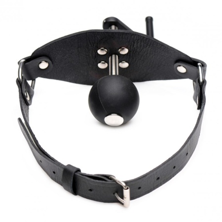Leather and silicone gag 'The Killer' by Black Label