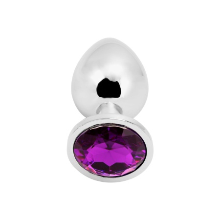 Plug Anal Bijou Acier Medium by PLGZ, set with a purple crystal