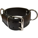 Leather BDSM collar with rings from Mister B