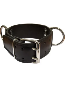 Leather BDSM collar with rings from Mister B