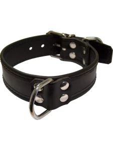 Image of a Mister B Heavy Duty Leather Slave Collar with Ring