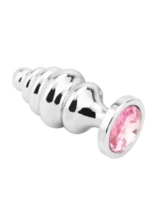 Image du Plug Anal Bijou en Acier Argent Médium Seamless PLGZ avec cristal rose