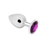 Plug Anal Bijou Acier Medium by PLGZ, set with a purple crystal