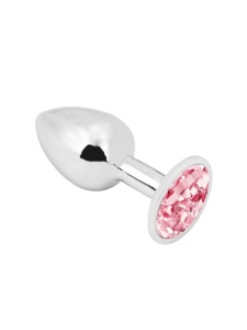 Image du Plug Anal en Métal Pink S de PLGZ serti d'un magnifique cristal rose