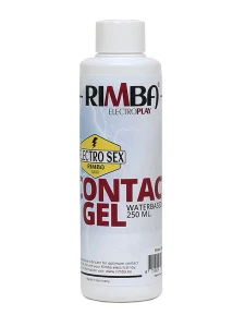 Bottle of Electro Play Contact Gel by Rimba for electrostimulation