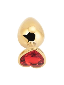Image of Anal Plug in Shiny Metal Heart Red L - PLGZ