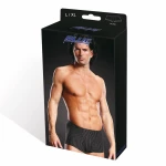 Homme portant le boxer élégant Blue Line Pinstripe