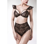 Image of the Grey Velvet sexy lingerie set including a triangle bra and high-waisted panties.