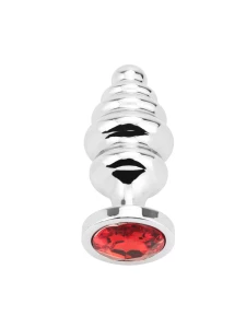 Image du Plug Anal Bijou en Acier Argent Small PLGZ avec Cristal Rouge