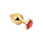 Immagine del plug anale in metallo con cuore rosso di PLGZ