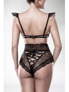 Image de l'ensemble lingerie sexy Grey Velvet comprenant un soutien-gorge triangle et une culotte taille haute.