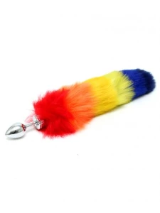 Rimba anal plug with multicoloured fox tail