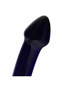 Dildo in deep blue glass 'Sayo' Double 21cm by Glassintimo