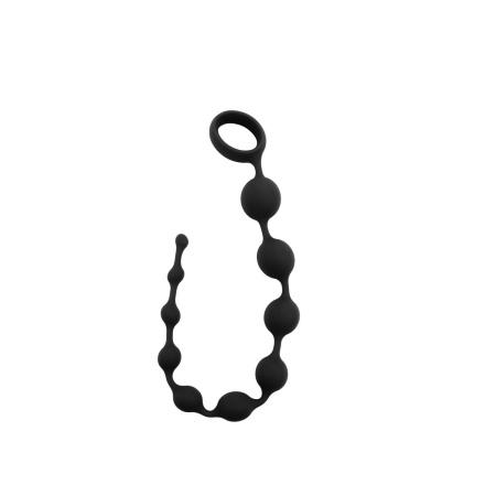 Image of Anal Black Mont 12" rosary in soft silicone