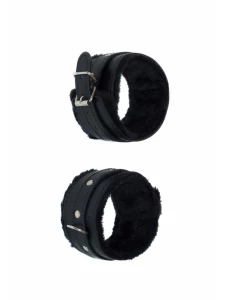 Black imitation leather ankle cuffs from Smart Moves for BDSM scenarios