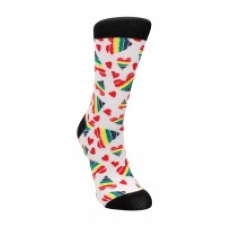 A pair of Sexy Happy Hearts Socks in polyester and rubber