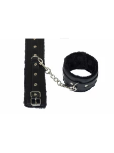Black imitation leather ankle cuffs from Smart Moves for BDSM scenarios