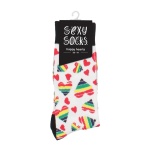 Ein Paar Sexy Fröhliche Herzen Socken aus Polyester und Gummi
