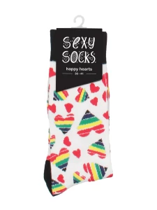 A pair of Sexy Happy Hearts Socks in polyester and rubber