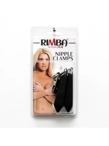 Brust- & Klitorisklammern mit Gewicht Rimba Bondage Play aus Metall und Leder