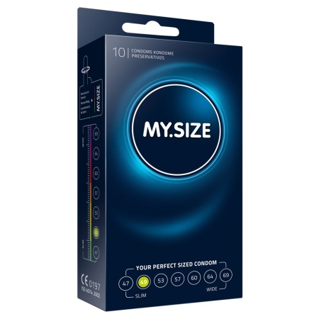 Pack of 10 My.Size Pro 49mm Organic Vegan Condoms