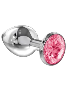 Plug anale in metallo rosa Lola - Collezione Diamant