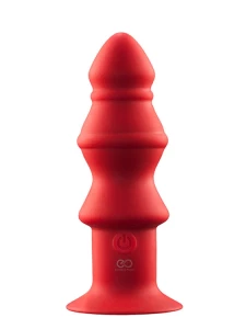 Red NMC vibrating plug with suction cup