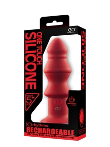 Red NMC vibrating plug with suction cup