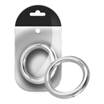 Black Label Stainless Steel Penis Ring on white background