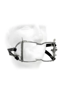 Black Label mouth spreader with leather strap for BDSM games