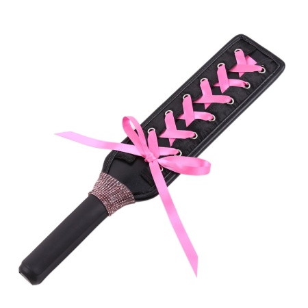 Paddle BDSM design ribbon and pink rhinestones by Smart Moves