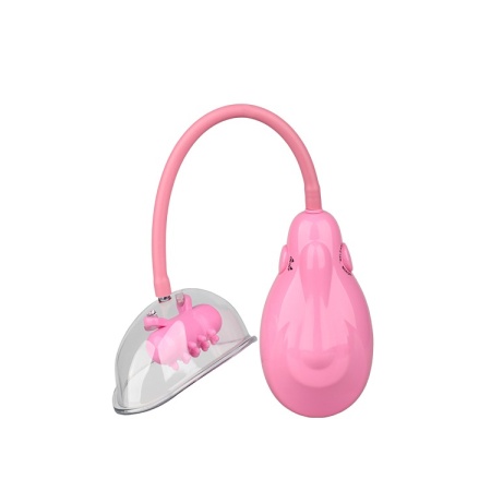 Dream Toys Pink Vibrating Vagina Pump in hypoallergenic medical silicone