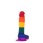 Bild des Regenbogen-Dildos von Dream Toys, realistisches Sextoy aus weichem Silikon