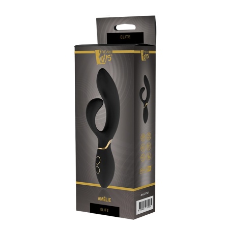 Rabbit Amélie vibrator by Dream Toys, black and gold, elegant and powerful