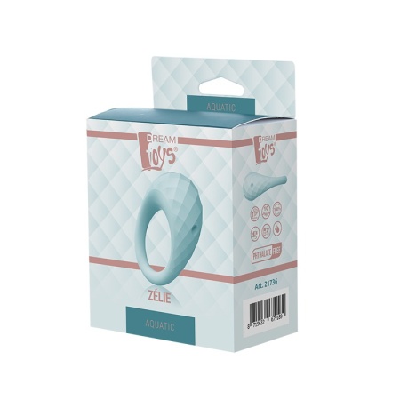 Image of the Aquatic Zélie vibrating ring by Dream Toys in aqua blue silicone