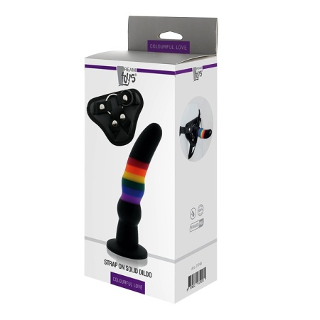 Regenbogen-Dildo mit Harness von der Marke Dream Toys