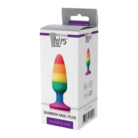 Immagine del plug anale in silicone arcobaleno Dream Toys M