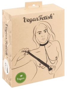 BDSM Vegan Fetish Set mit Halsband und Peitsche