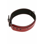 Collier BDSM en vinyle bordeaux avec attaches noires