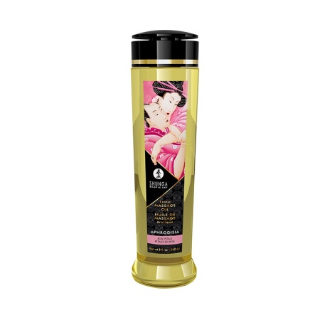 Olio per massaggi erotici ai petali di rosa Afrodisia di Shunga