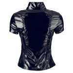 Image of the Black Level Slim-fit shirt, sexy and elegant vinyl lingerie