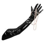 Gants en Vinyle Noir Long de Black Level, Accessoires BDSM
