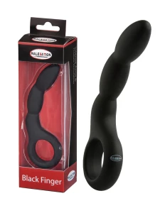 Image of the Malesation Flexible Anal Finger, a black silicone prostate plug