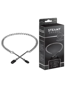 STEAMY SHADES adjustable breast clamp with metal chain