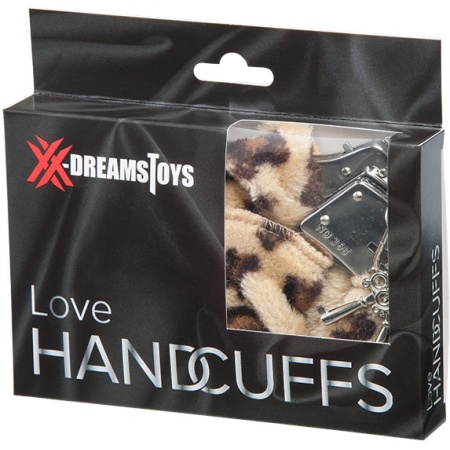 XX-DREAMSTOYS metal handcuffs with leopard print cover