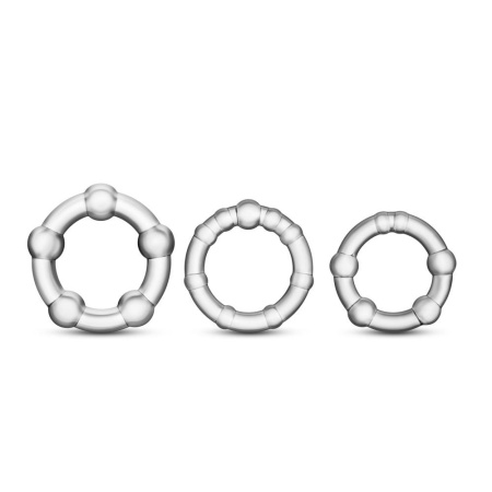 Product image Cockrings Clear Stay Hard Beaded by Blush - 3-piece set