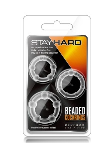 STAY HARD BEADED COCKRINGS CLEAR